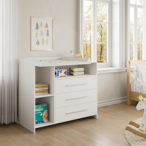 Fasciatoio Paula, Bianco, 110 x 93.5 cm con fasciatoio, Vicco