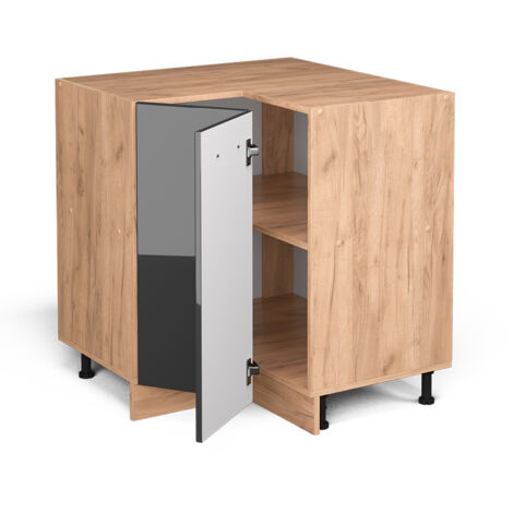 Mobile ad angolo cucina R-Line, Antracite lucido, 75.6 cm senza piano di lavoro, Vicco