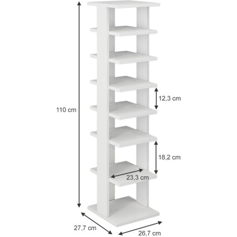 Scarpiera Timo, Bianco, 26.7 x 110 cm, Vicco