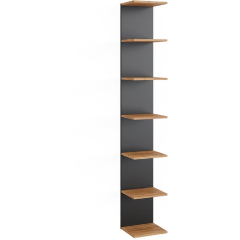 Libreria da parete Paolo, Antracite, 30 x 190 cm, Vicco