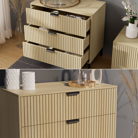Cassettiera Lennox, Rovere, 72 x 69 cm con 3 cassetti, Vicco