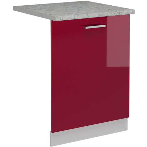 Mobile da cucina in vetro R-Line Rosso 80 cm Forma a J Vicco | Rosso