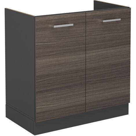 Mobile lavello cucina R-Line, Grigio nobile, 80 cm senza piano di lavoro, Vicco