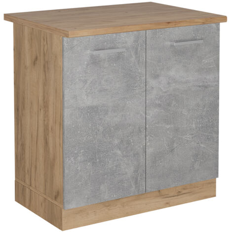 Mobile lavello cucina R-Line, Calcestruzzo, 80 cm , PL Rovere, Vicco (1/5)