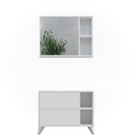 Vicco Set di mobili da bagno Stefanie, Bianco, 2 parti, mobile base 60 cm | Leroy Merlin