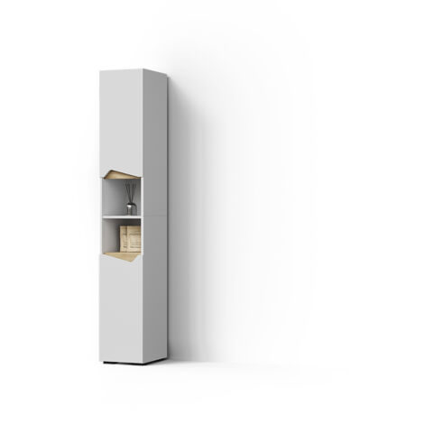 Armadio Da Bagno Viola Antracite 50x170 Cm - Con Ante, Vani A Giorno, Truciolato Melaminico - Foto 13