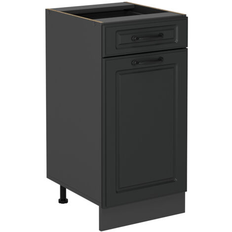 Mobiletto base per cucina R-Line, Antracite casa di campagna, 40 cm senza piano di lavoro, Vicco