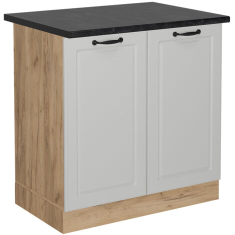 Mobile lavello cucina R-Line, Bianco casa di campagna, 80 cm , PL Antracite, Vicco (1/5)