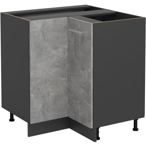 Mobile ad angolo cucina R-Line, Calcestruzzo, 75.6 cm senza piano di lavoro, Vicco