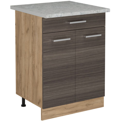 Mobiletto base per cucina R-Line, Grigio nobile, 60 cm PL Marmo, Vicco