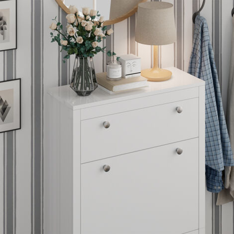 Mobile porta scarpe Aron, Bianco, 60 x 115 cm, Vicco