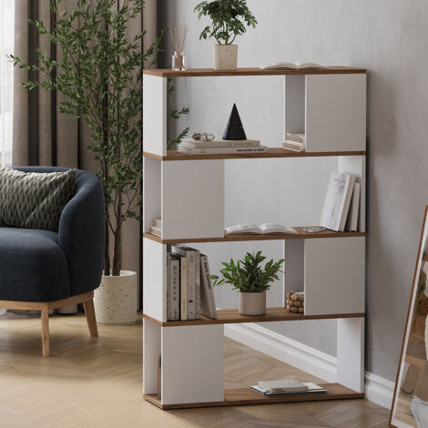 Divisorio per ambienti Eneos, Rovere bianco/dorato, 80 x 124.5 cm, Vicco