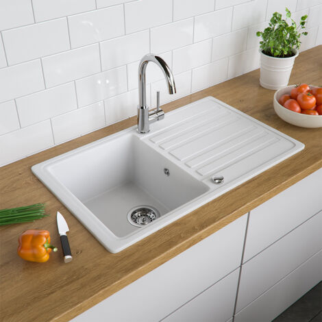 Lavello , Bianco, 76.5 x 46 cm con asciugatura, Bergström