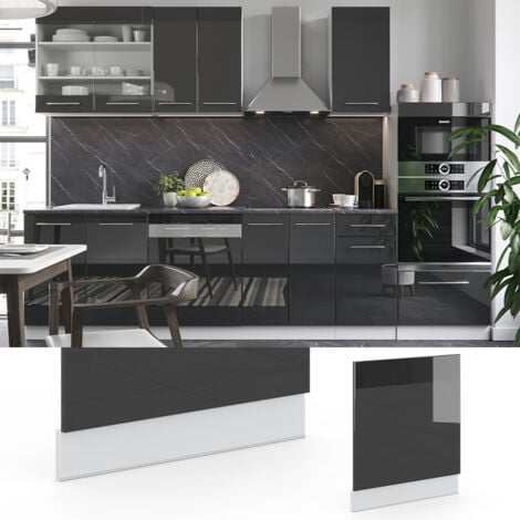 Pannello frontale Fame-Line, Antracite lucido, 60 cm senza piano di lavoro, Vicco