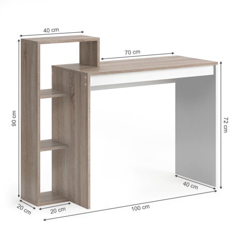 Scrivania con ripiani Leo, Sonoma, 110 x 40 cm, Vicco