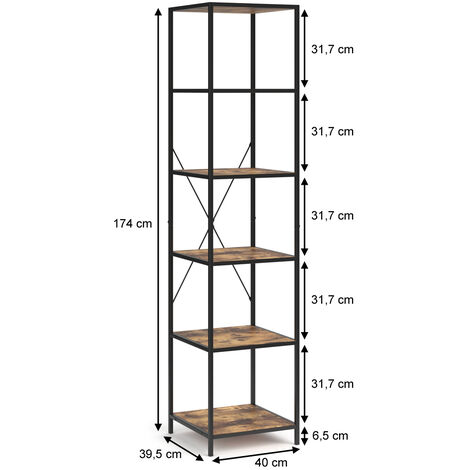 Scrivania Mensola „Fyrk“ 170x40x40 cm nero/Design in legno antico Vicco