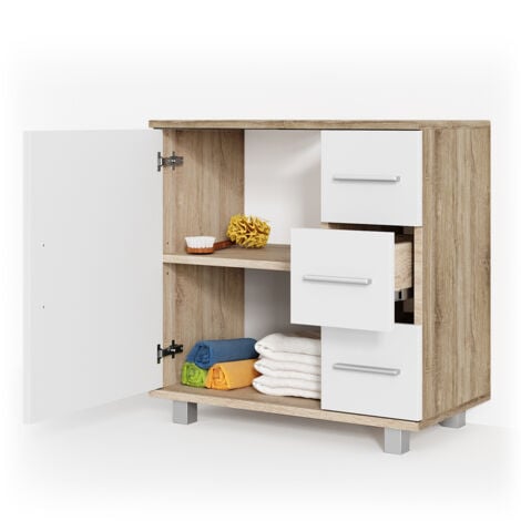 Mobile sottolavabo per bagno Ilias, Sonoma, 60 x 60 cm, Vicco