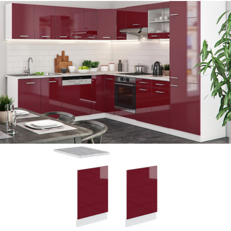 Pannello frontale R-Line, Rosso bordeaux lucido, 45 cm senza piano di lavoro, Vicco