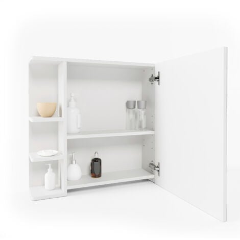 Specchio contenitore bagno Fynn, Bianco, 79.6 x 64 cm, Vicco