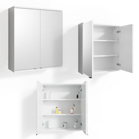 Specchio contenitore bagno Roy, Bianco, 60 x 68 cm, Vicco