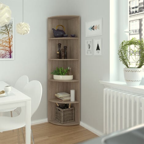 Libreria Angolare Vicco Ecki - In Legno Antico, 40x180cm, 5 Ripiani - Foto 3