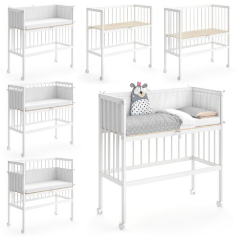 Lettino da attaccare al letto Sophie, Bianco, 94 x 90 cm 1 binario laterale, Vitalispa