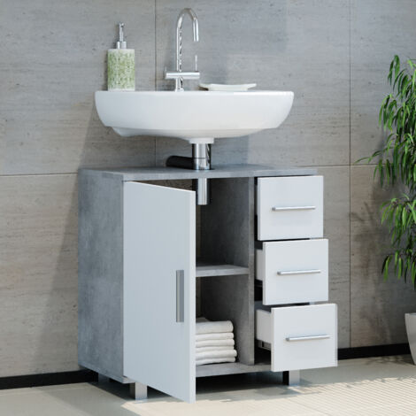 Mobile sottolavabo per bagno Ilias, Calcestruzzo, 60 x 60 cm, Vicco