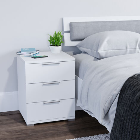 Vicco Comodini Irma Set 2 Pezzi - Nero Lucido E Opaco, Con 3 Cassetti, 37.6 X 66 Cm, Per Camera Da Letto