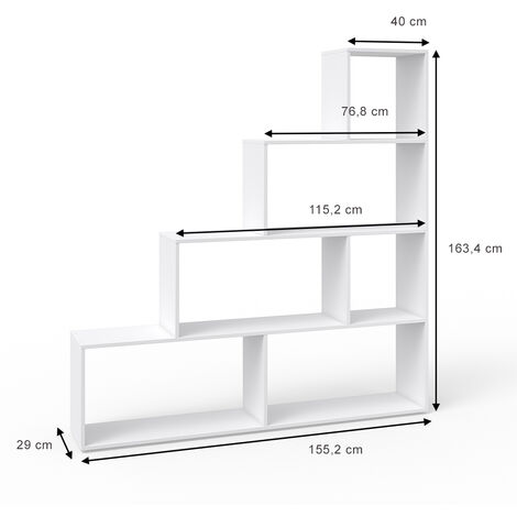 Vicco Divisorio Domus Scomparti a vista bianco Libreria Scaffale a pav