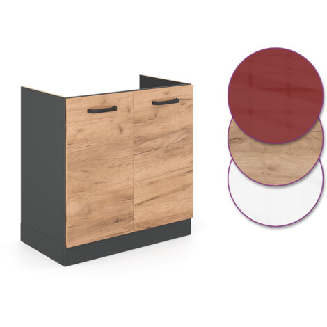 Mobile lavello cucina R-Line, Quercia dorata, 80 cm senza piano di lavoro, Vicco