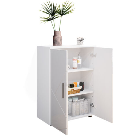 Mobiletto bagno Irma, Bianco lucido, 60 x 81 cm, Vicco