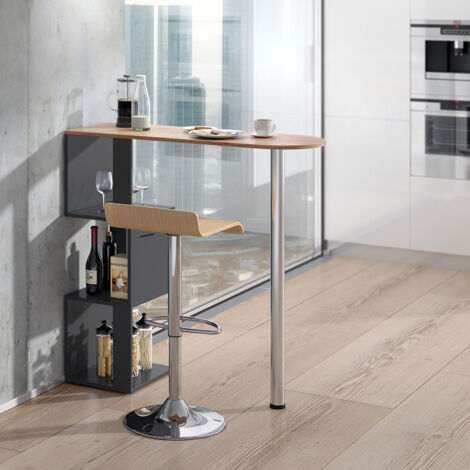 Tavolo bar alto Vincent, Rovere dorato, 113 x 39.8 cm, Vicco
