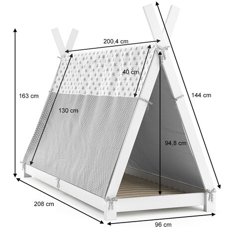 Letto per bambini „Tipi 200x90cm Bianco + copriletto VitaliSpa