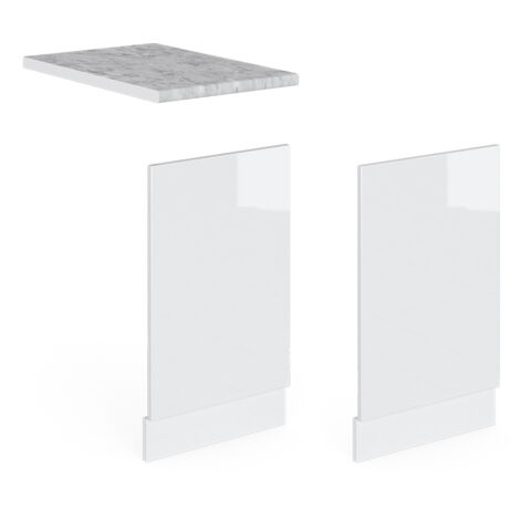 Pannello frontale R-Line, Bianco lucido, 45 cm senza piano di lavoro, Vicco