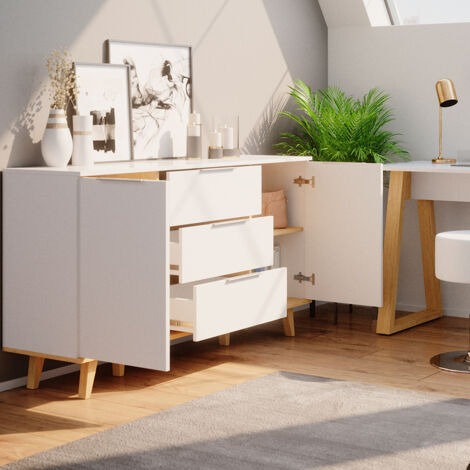 Cassettiera per camera da letto Nautica, Bianco, 138 x 82 cm, Vicco