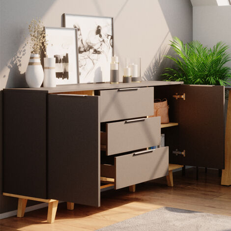 Cassettiera per camera da letto Nautica, Antracite, 138 x 82 cm, Vicco