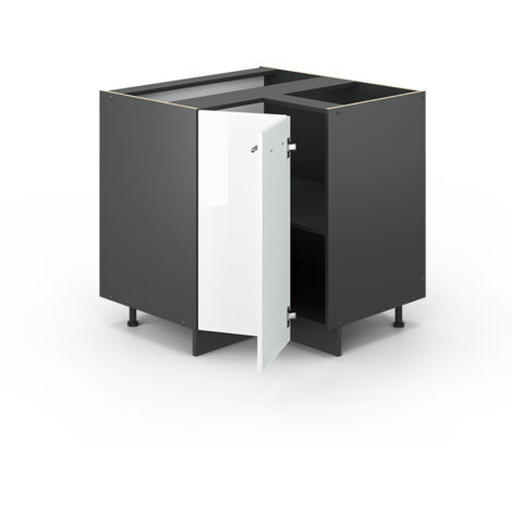 Mobile ad angolo cucina Fame-Line, Bianco lucido, 80.5 cm senza piano di lavoro, Vicco
