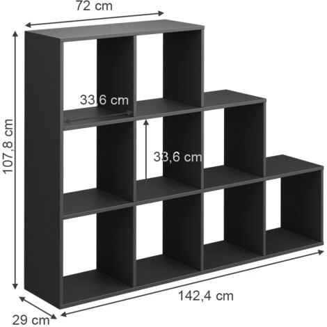 Scaffale della scala Antracite 9 scomparti Vicco