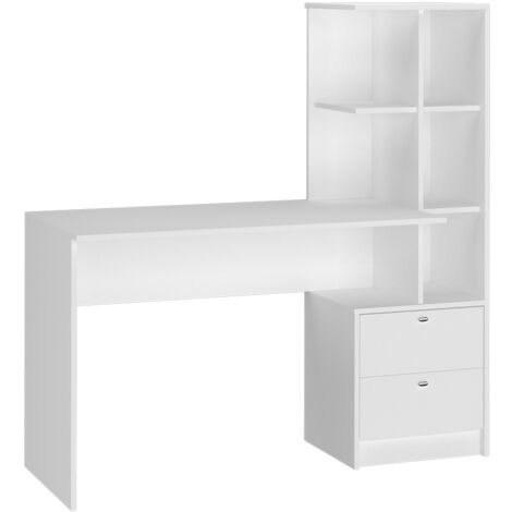 Scrivania Denton, Bianco, 136 x 55 cm, Vicco