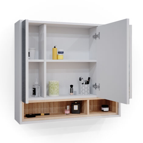 Badkamermeubelset Beatrice antraciet/eiken set van 4 | OK-living