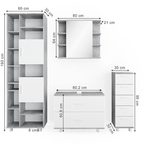 Mobiletto 2 vani Vicco Ilias in bianco