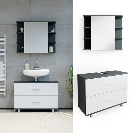 VICCO Mobile da bagno ILIAS Bagno Specchio Scaffale Credenza di base A –  Vicco