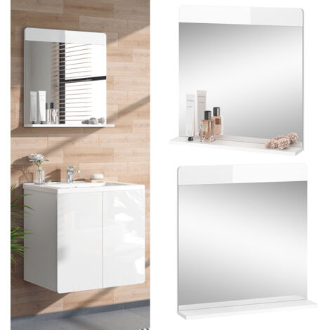 Specchio bagno Izan, Bianco lucido, 60 x 62 cm, Vicco