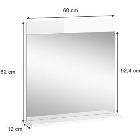 Specchio bagno Izan, Bianco lucido, 60 x 62 cm, Vicco