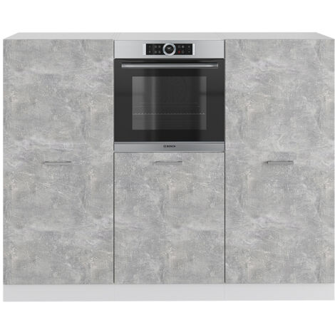 Cucina blocco „R-Line“ 180cm cemento/bianco Vicco