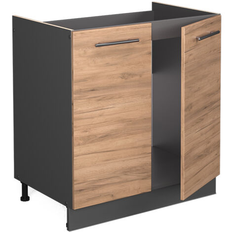 Mobile lavello cucina Fame-Line, Quercia dorata, 80 cm senza piano di lavoro, Vicco