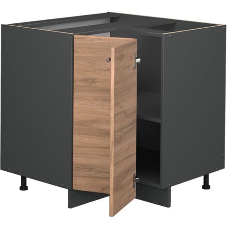 Mobile ad angolo cucina Fame-Line, Quercia dorata, 80.5 cm senza piano di lavoro, Vicco