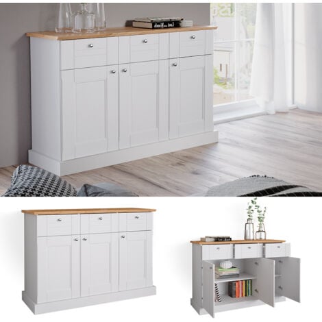 Credenza Cassettone „Bergamo“ Bianco/Rovere Vicco