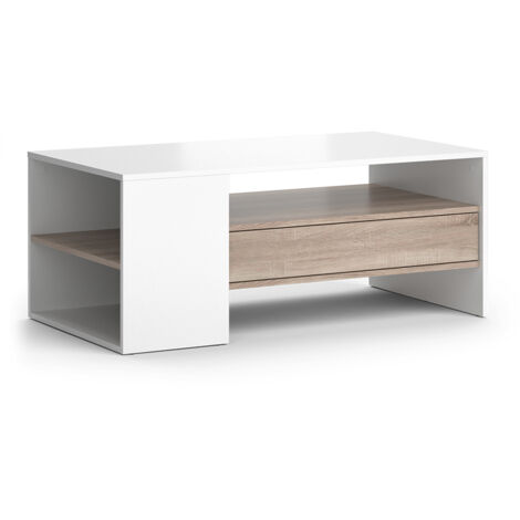 Tavolino Fabien, Bianco, 110 x 45.5 cm, Vicco