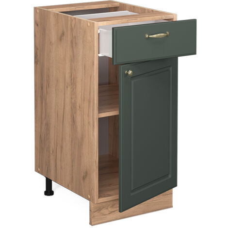 Mobiletto base per cucina Fame-Line, Verde-oro rustico, 40 cm senza piano di lavoro, Vicco